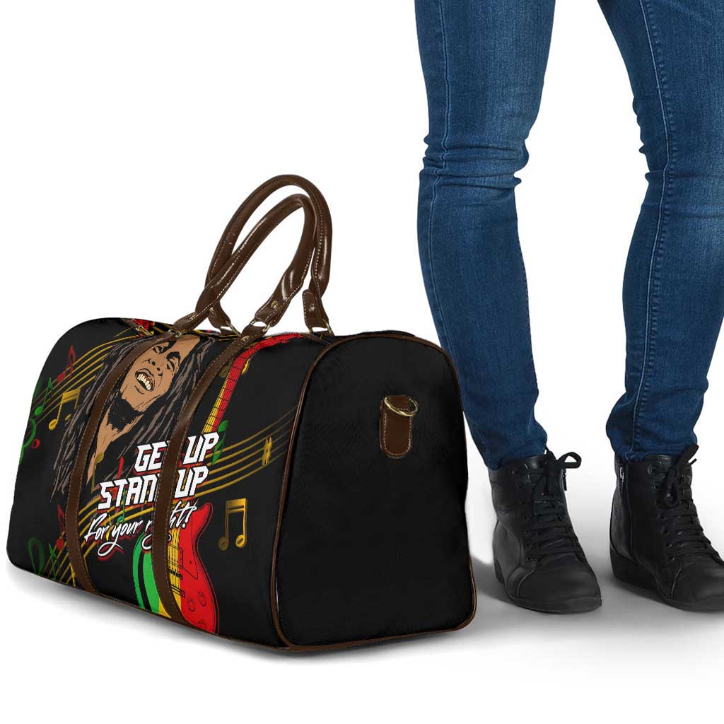 Legend Bob Get Up Stand Up Travel Bag Black Jamaican Reggae Multicolored