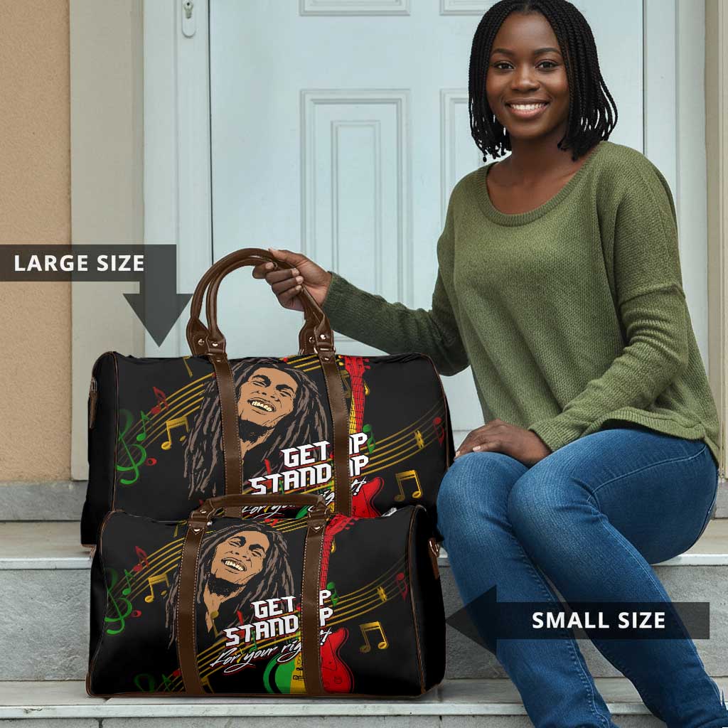 Legend Bob Get Up Stand Up Travel Bag Black Jamaican Reggae Multicolored
