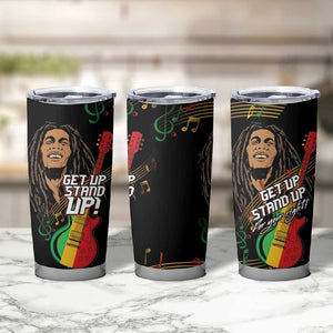 Legend Bob Get Up Stand Up Tumbler Cup Black Jamaican Reggae Multicolored