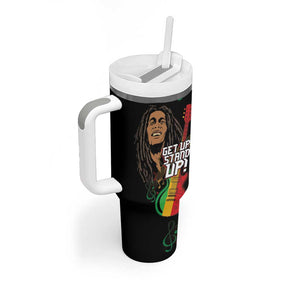 Legend Bob Get Up Stand Up Tumbler With Handle Black Jamaican Reggae Multicolored