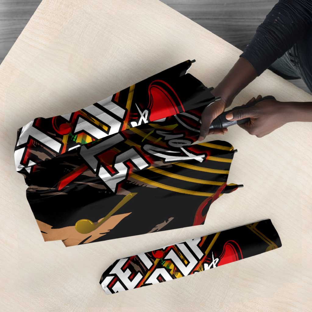 Legend Bob Get Up Stand Up Umbrella Black Jamaican Reggae Multicolored