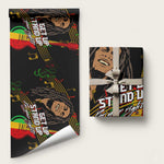 Legend Bob Get Up Stand Up Wrapping Paper Black Jamaican Reggae Multicolored - African Pride