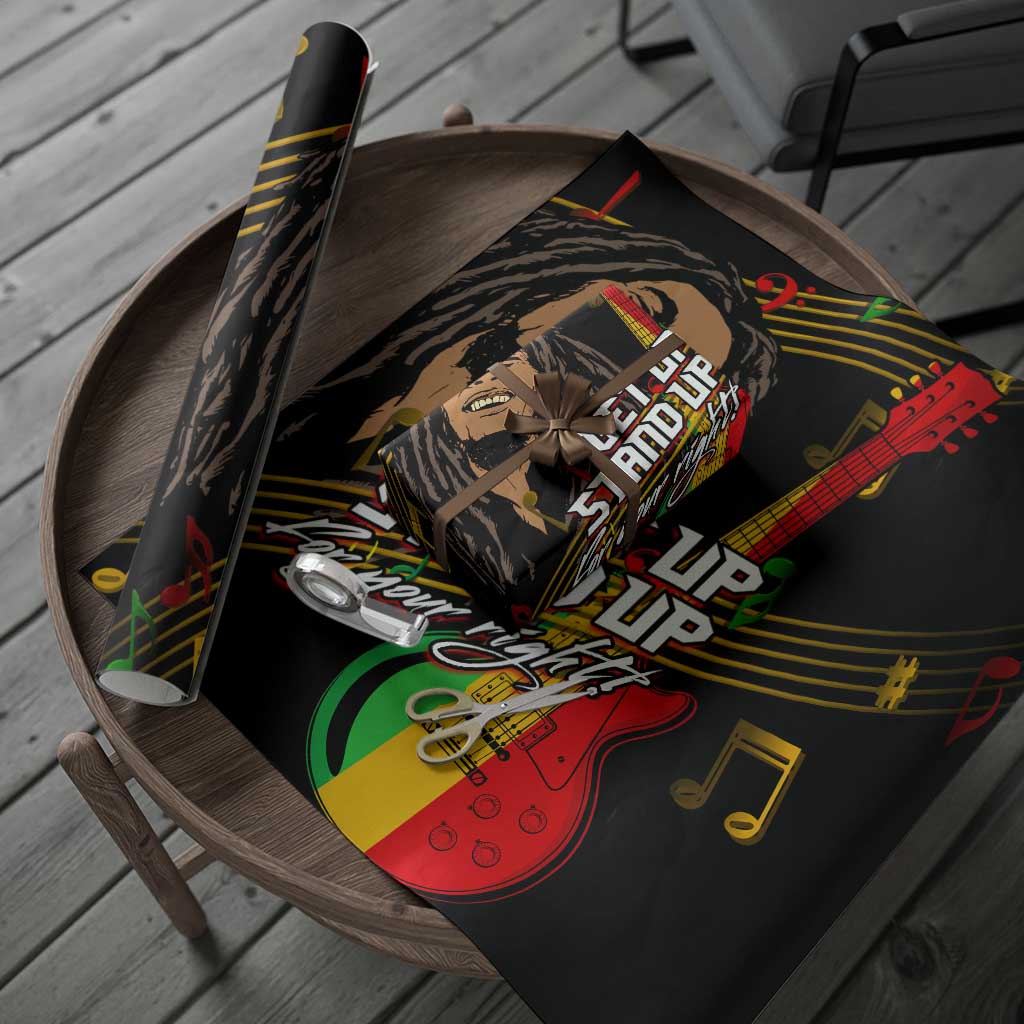 Legend Bob Get Up Stand Up Wrapping Paper Black Jamaican Reggae Multicolored - African Pride