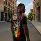 Legend Bob Get Up Stand Up Zipper Polo Shirt Black Jamaican Reggae Multicolored
