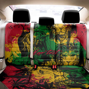 Rastafarian Lion Legend Bob Back Car Seat Cover Black Jamaican Reggae Festival Sketch Portrait