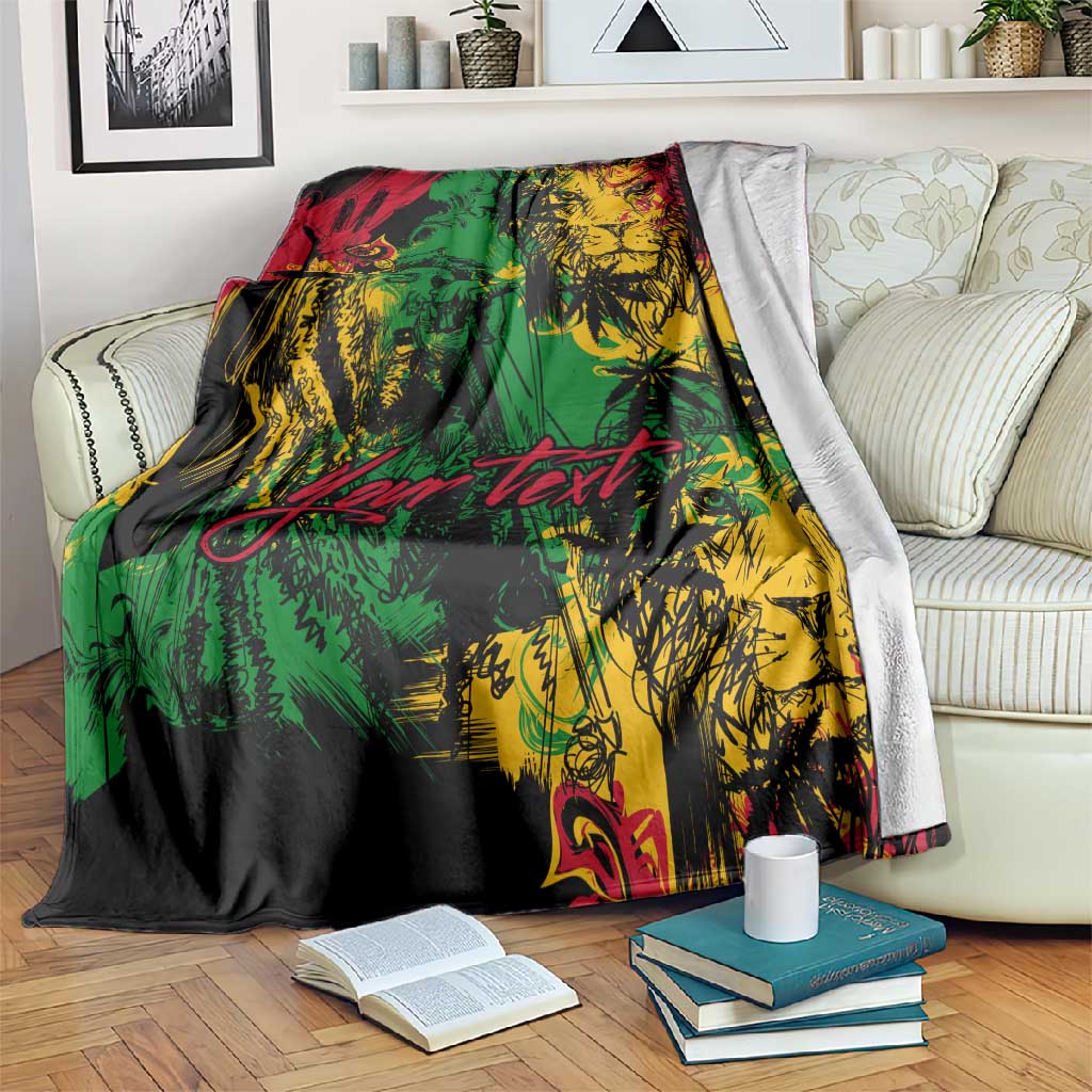 Rastafarian Lion Legend Bob Blanket Black Jamaican Reggae Festival Sketch Portrait