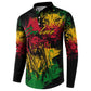Personalized Rastafarian Lion Legend Bob Button Sweatshirt Black Jamaican Reggae Sketch Portrait
