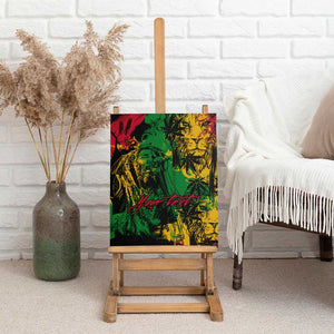 Rastafarian Lion Legend Bob Canvas Wall Art Black Jamaican Reggae Festival Sketch Portrait