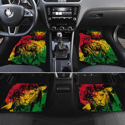 Rastafarian Lion Legend Bob Car Mats Black Jamaican Reggae Festival Sketch Portrait