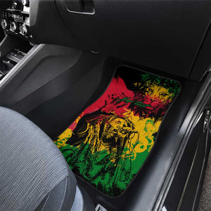 Rastafarian Lion Legend Bob Car Mats Black Jamaican Reggae Festival Sketch Portrait