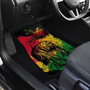 Rastafarian Lion Legend Bob Car Mats Black Jamaican Reggae Festival Sketch Portrait