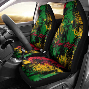 Rastafarian Lion Legend Bob Car Seat Cover Black Jamaican Reggae Festival Sketch Portrait