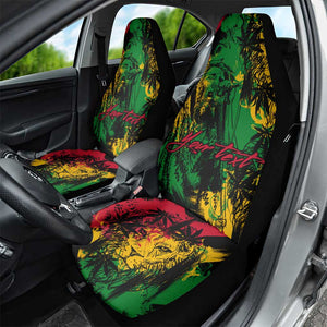 Rastafarian Lion Legend Bob Car Seat Cover Black Jamaican Reggae Festival Sketch Portrait