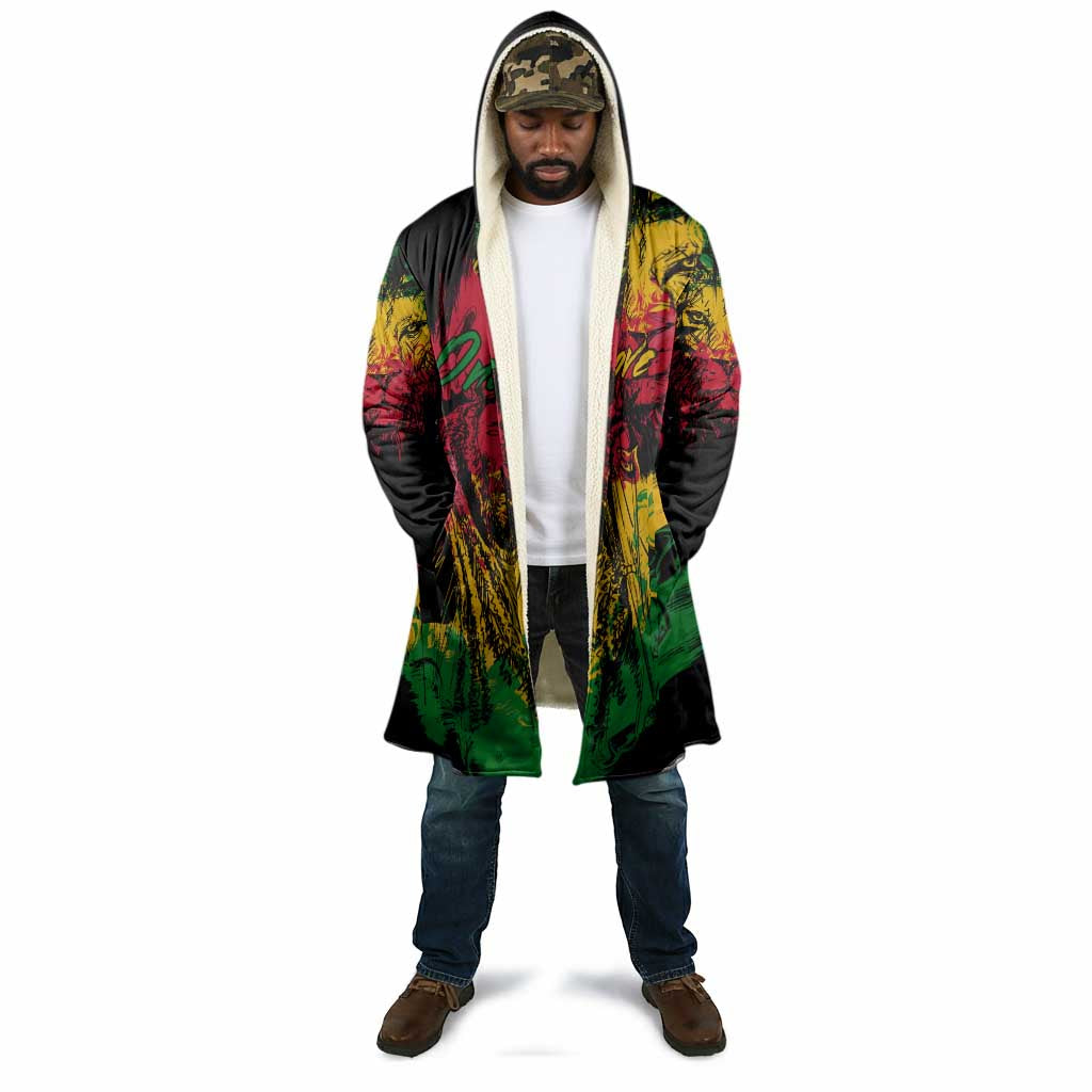 Personalized Rastafarian Lion Legend Bob Cloak Black Jamaican Reggae Sketch Portrait