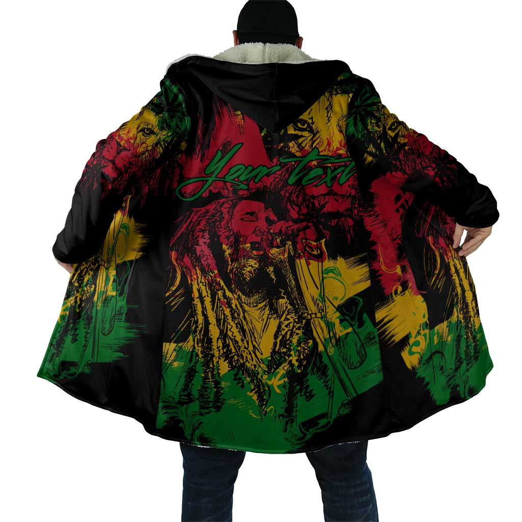 Personalized Rastafarian Lion Legend Bob Cloak Black Jamaican Reggae Sketch Portrait