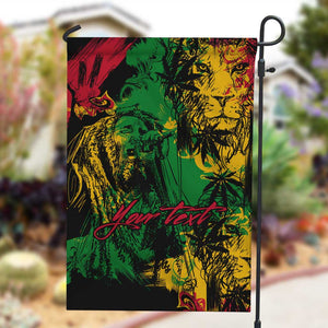 Rastafarian Lion Legend Bob Garden Flag Black Jamaican Reggae Festival Sketch Portrait