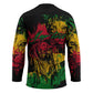 Personalized Rastafarian Lion Legend Bob Hockey Jersey Black Jamaican Reggae Sketch Portrait
