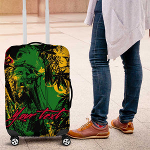 Rastafarian Lion Legend Bob Luggage Cover Black Jamaican Reggae Festival Sketch Portrait