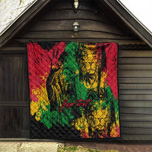 Rastafarian Lion Legend Bob Quilt Black Jamaican Reggae Festival Sketch Portrait