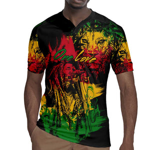 Rastafarian Lion Legend Bob Rugby Jersey Black Jamaican Reggae Festival Sketch Portrait