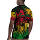 Rastafarian Lion Legend Bob Rugby Jersey Black Jamaican Reggae Festival Sketch Portrait