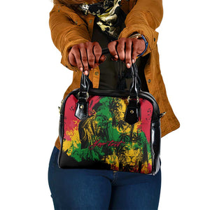 Rastafarian Lion Legend Bob Shoulder Handbag Black Jamaican Reggae Festival Sketch Portrait