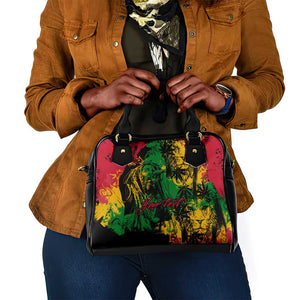 Rastafarian Lion Legend Bob Shoulder Handbag Black Jamaican Reggae Festival Sketch Portrait