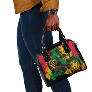 Rastafarian Lion Legend Bob Shoulder Handbag Black Jamaican Reggae Festival Sketch Portrait