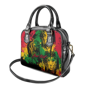 Rastafarian Lion Legend Bob Shoulder Handbag Black Jamaican Reggae Festival Sketch Portrait