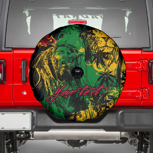 Rastafarian Lion Legend Bob Spare Tire Cover Black Jamaican Reggae Festival Sketch Portrait