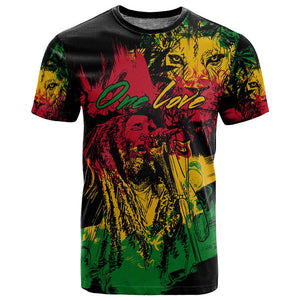 Rastafarian Lion Legend Bob T shirt Black Jamaican Reggae Festival Sketch Portrait