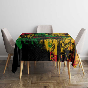 Rastafarian Lion Legend Bob Tablecloth Black Jamaican Reggae Festival Sketch Portrait