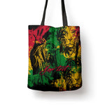 Personalized Rastafarian Lion Legend Bob Tote Bag Black Jamaican Reggae Sketch Portrait