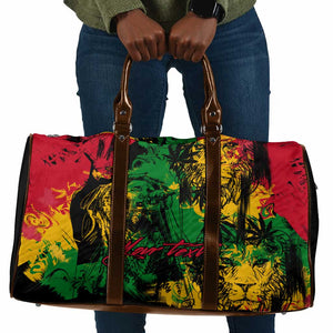 Personalized Rastafarian Lion Legend Bob Travel Bag Black Jamaican Reggae Sketch Portrait