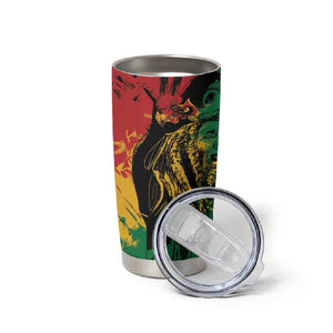 Rastafarian Lion Legend Bob Tumbler Cup Black Jamaican Reggae Festival Sketch Portrait