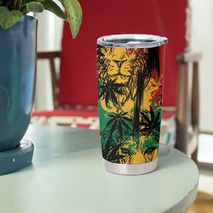 Rastafarian Lion Legend Bob Tumbler Cup Black Jamaican Reggae Festival Sketch Portrait