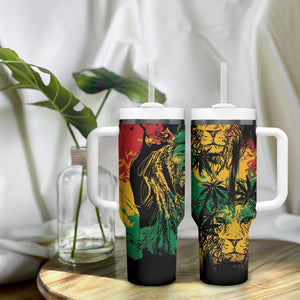 Rastafarian Lion Legend Bob Tumbler With Handle Black Jamaican Reggae Festival Sketch Portrait