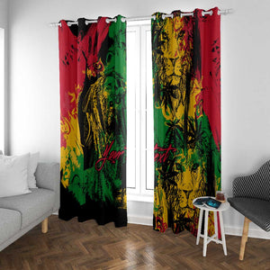 Rastafarian Lion Legend Bob Window Curtain Black Jamaican Reggae Festival Sketch Portrait