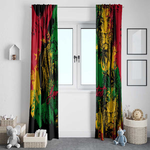 Rastafarian Lion Legend Bob Window Curtain Black Jamaican Reggae Festival Sketch Portrait