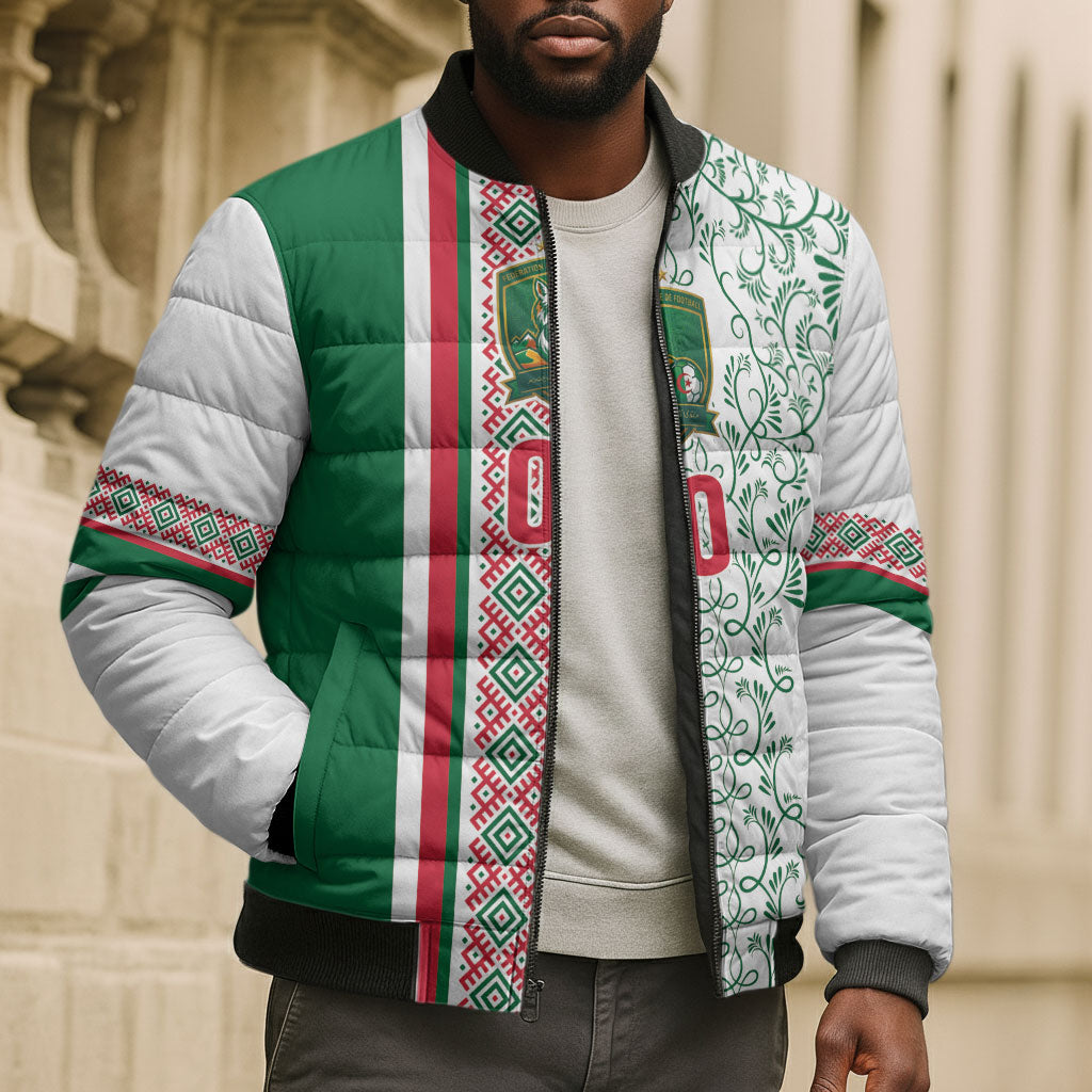 Algeria Tasqa n Umadal Custom Bomber Puffer Jacket Amazigh Desert Pattern Edition