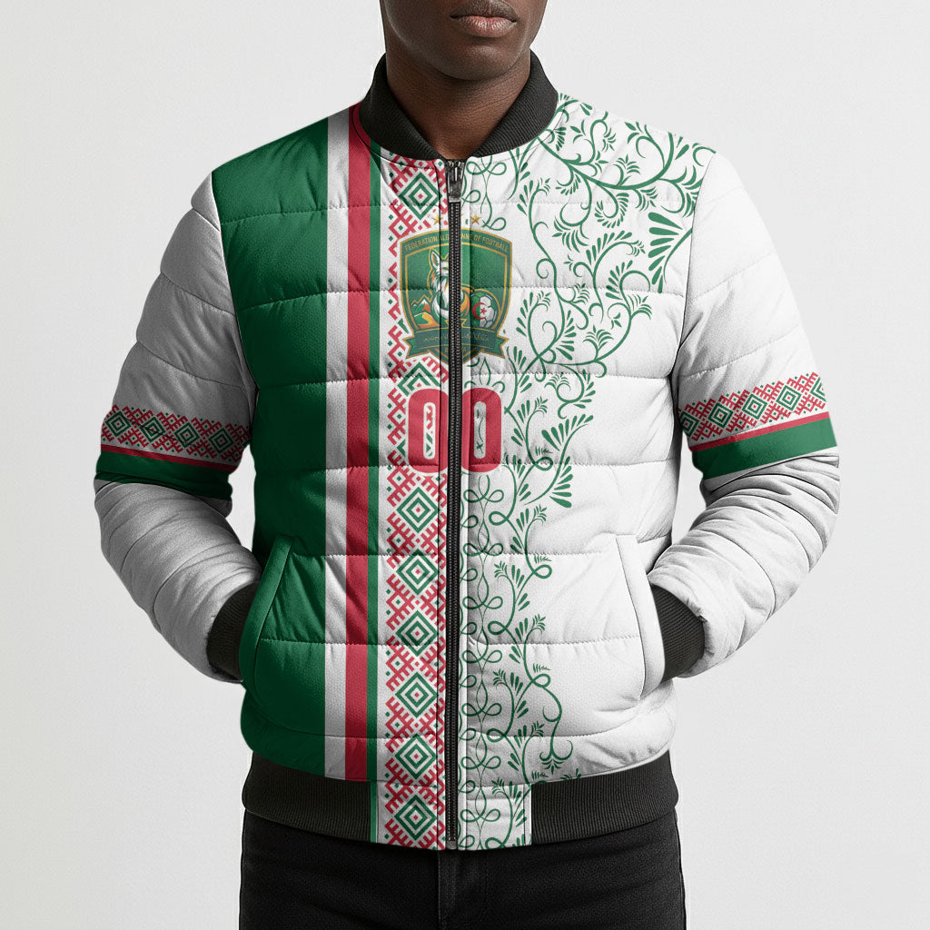 Algeria Tasqa n Umadal Custom Bomber Puffer Jacket Amazigh Desert Pattern Edition