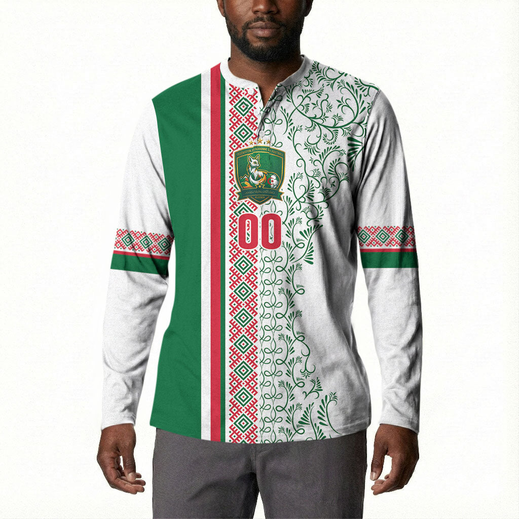 Algeria Tasqa n Umadal Custom Button Sweatshirt Amazigh Desert Pattern Edition