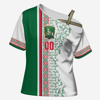 Algeria Tasqa n Umadal Custom Cross Shoulder Shirt Amazigh Desert Pattern Edition