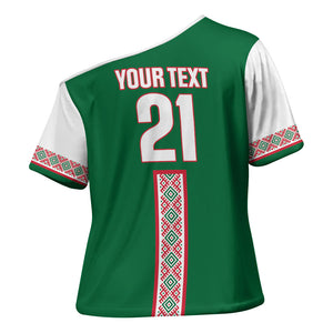 Algeria Tasqa n Umadal Custom Cross Shoulder Shirt Amazigh Desert Pattern Edition