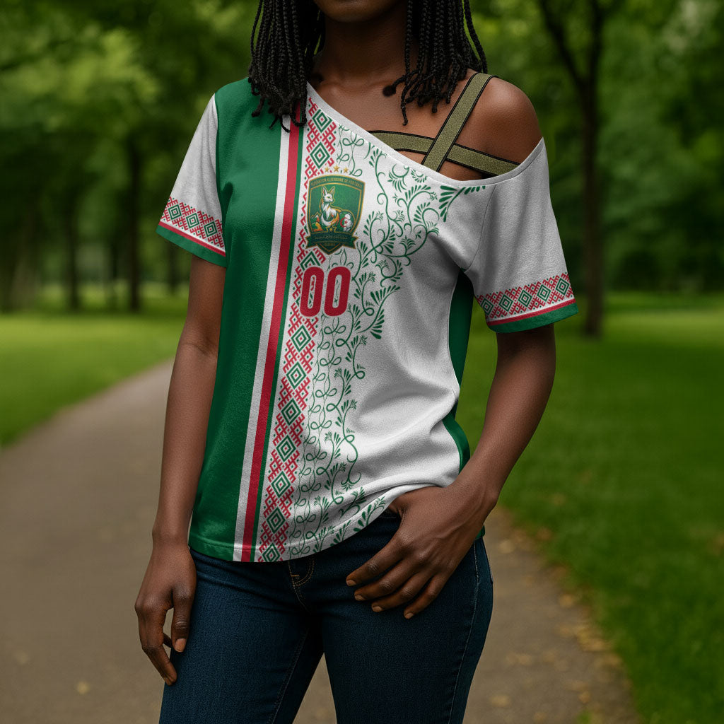 Algeria Tasqa n Umadal Custom Cross Shoulder Shirt Amazigh Desert Pattern Edition