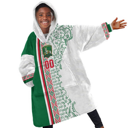 Algeria Tasqa n Umadal Custom Kid Wearable Blanket Hoodie Amazigh Desert Pattern Edition