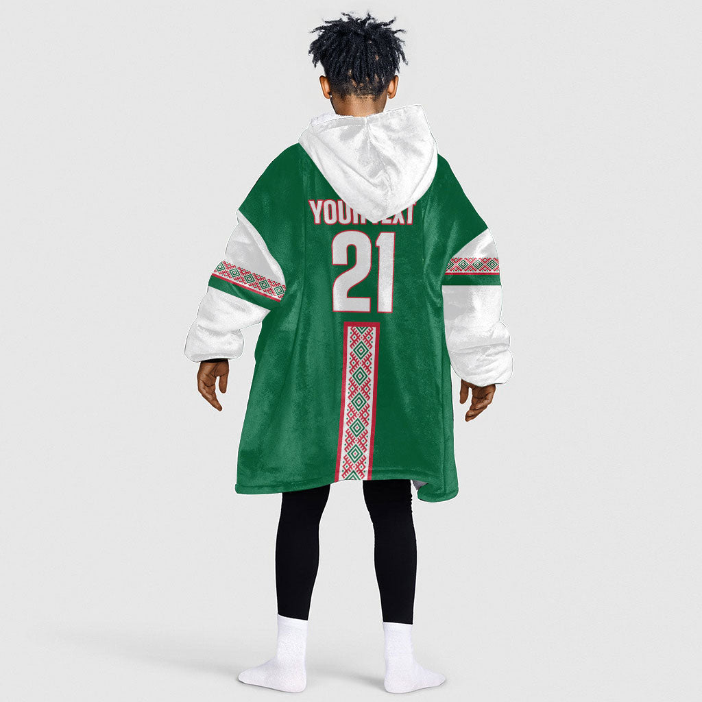 Algeria Tasqa n Umadal Custom Kid Wearable Blanket Hoodie Amazigh Desert Pattern Edition