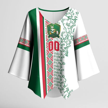 Algeria Tasqa n Umadal Custom Kimono Sleeve Blouse Amazigh Desert Pattern Edition