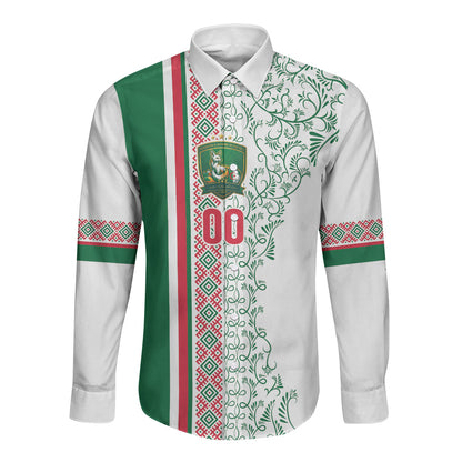 Algeria Tasqa n Umadal Custom Long Sleeve Button Shirt Amazigh Desert Pattern Edition