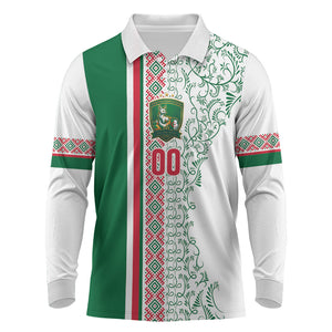 Algeria Tasqa n Umadal Custom Long Sleeve Polo Shirt Amazigh Desert Pattern Edition